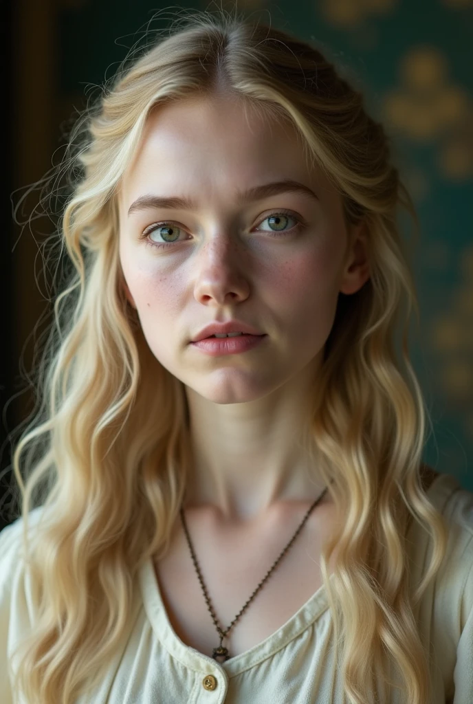 8k, masterpiece, best quality, realistic, higly detailed, full body picture, 1female, solo, dnd, d&d, dungeons and dragons, dungeons & dragons, rpg, bard, 20 year old girl, very beautiful smiling girl, blonde hair and blu eyes, naked, sitting on the floor of a medieval room. she is very frightened and her gaze conveys the terror that pervades her