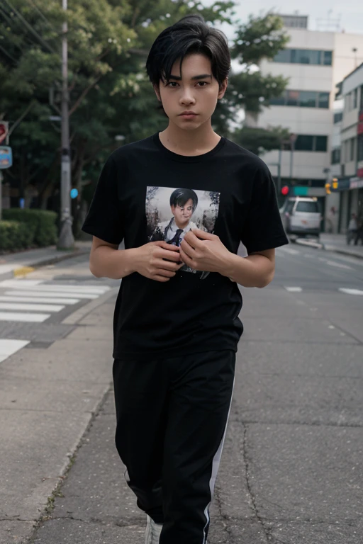 Animated boy, white shoes