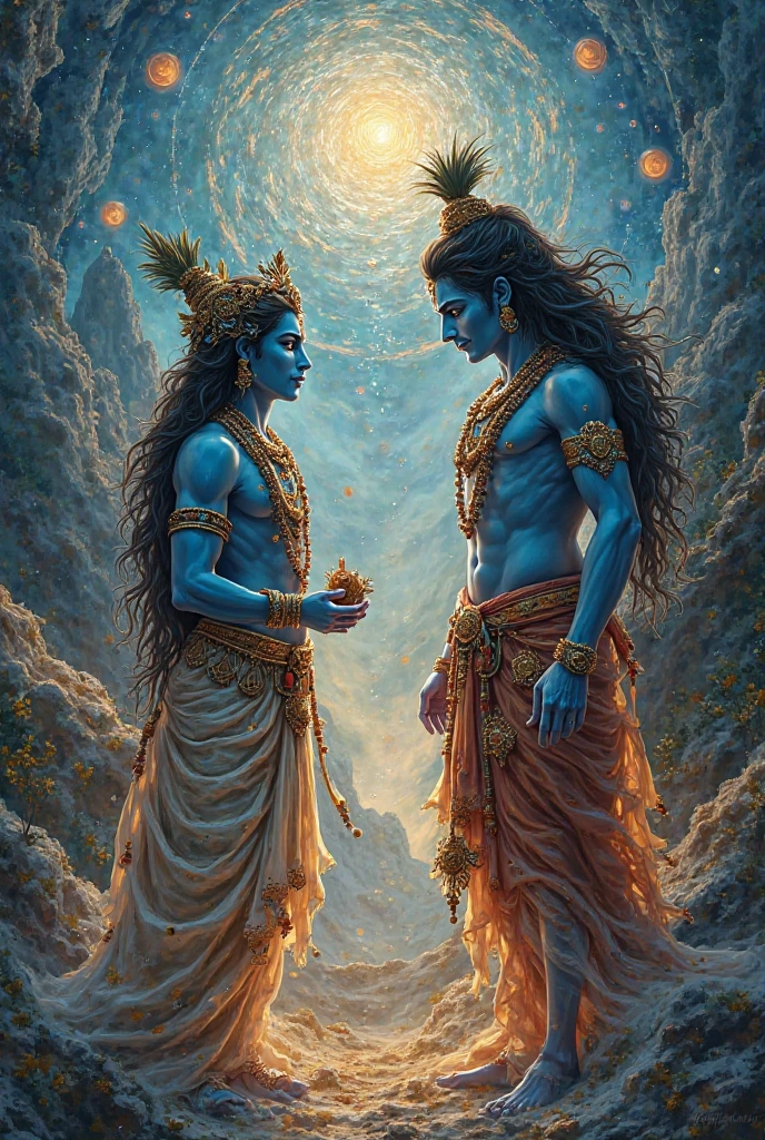 Krishna god with Sivan god