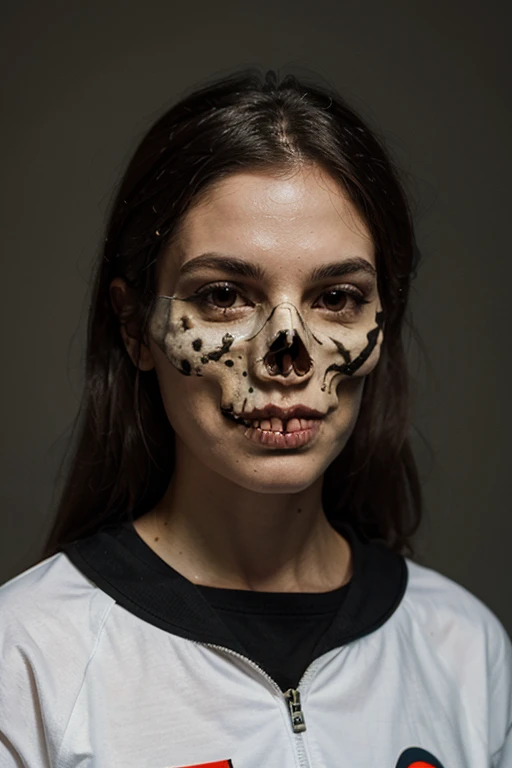 Printed T-shirt Skull Image Vector, Dark style image, Image painted in artistic style, image with white background volumetric lighting, Black and white color image, 24K