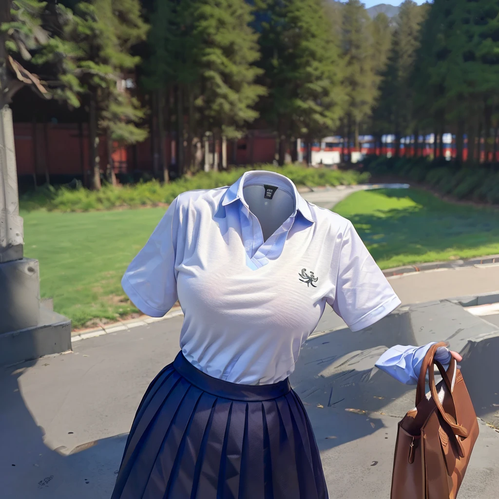 (invisible, no humans:1.7, headless:1.7, handless, legless), skirt, (close-up to breast), cute big breast, fat, chubby,stripe tie,leaning forward,school polo shirt,from side,
(8k, RAW photo, best quality, masterpiece:1.2), (realistic, photo-realistic:1.37),photon mapping, radiosity, ((Hasselblad photography)),physically-based rendering