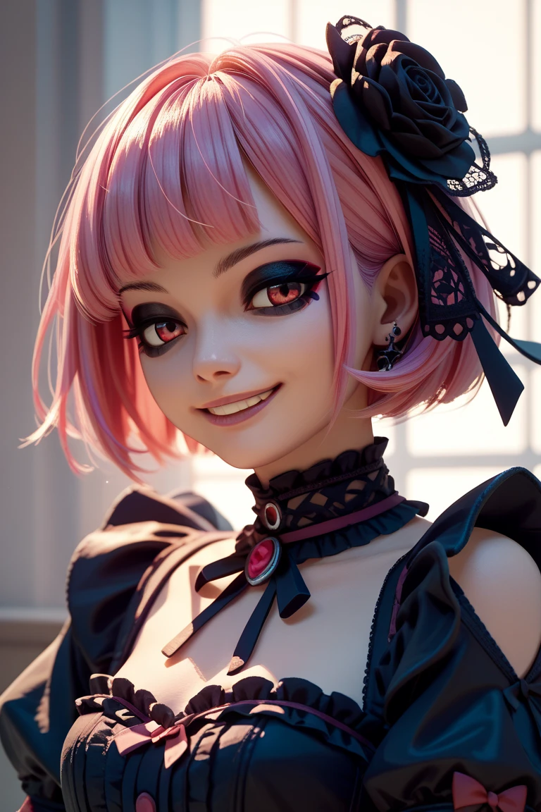 masterpiece,highest quality, Very detailed, High resolution, expensive resolution, High resolution, 4K, 8k, unity 8k wallpaper, Very detailed CG, masterpiece, 2D, 3D, Beautiful details, depth, Fine texture , highest quality: 1.3, Fully focused, Crispy.skin, .he,
Very cute anime girl 、Maid clothes、Large Breasts、ピンクのセミロングヘア wearing expensive , One Girl, cafeteria、Mole under the eye, looking at the viewer , expensive , blush, Mole, Lips parted, Hibiscus Hair Accessories, heart, Pink Eyes, choker