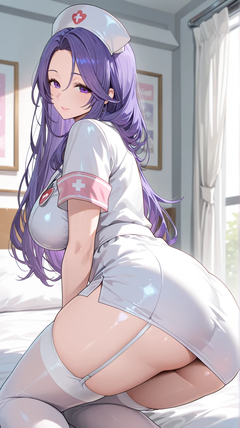 masterpiece、tre anatomically correct、Detailed hand、(Mother 1.6)、8K、I love my tides、sexual excitement、Upper line、huge-breasted、thighs thighs thighs thighs、cold sweat、Sweat profusely、Friendly face、Stuffiness、Foreplay、(Nurse's clothes:1.6)、Moisturizing skin、(Drenched body:1.3)、Detail Eye、NSFW、erotick、Glossy lotion on the head、oppressive、Blue Nurse Uniform、Best Necklaces、cum on、Stuffiness、Lustrous hair、condoms、masturbation、Streaks in the crotch、Frontal view、full-body view