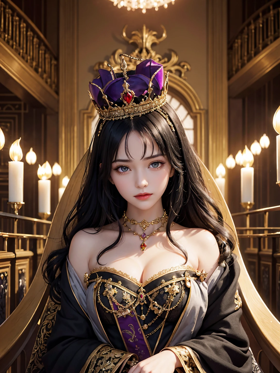Image of a tiara with blood on a dark background 