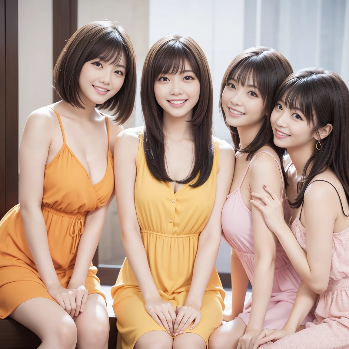 Raw photo、(((multiple girls))),((((6+girls)))),((((1000girls)))),(((10000girls)))、(((crowd shot))),((a baby face)),(((Adhesion)))、((Crammed))、((Packed))、(Inside the crowded train)、Women only、japanes、((Same height))、The same face、((A dark-haired)),Longhaire、1000 cute women hugging and loving each other、(((Large group)))、((chiquita))、sweating、joyous expression、chiquitaでいっぱいの満員電車