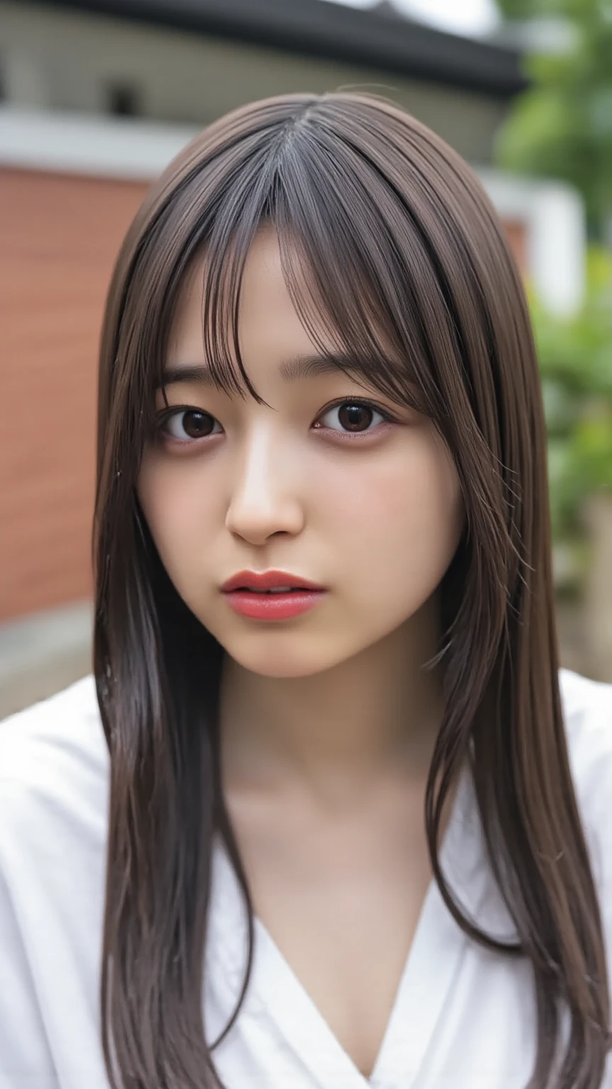 Hattoshin、Big eyes、A woman with long hair and a small face wearing natural clothing