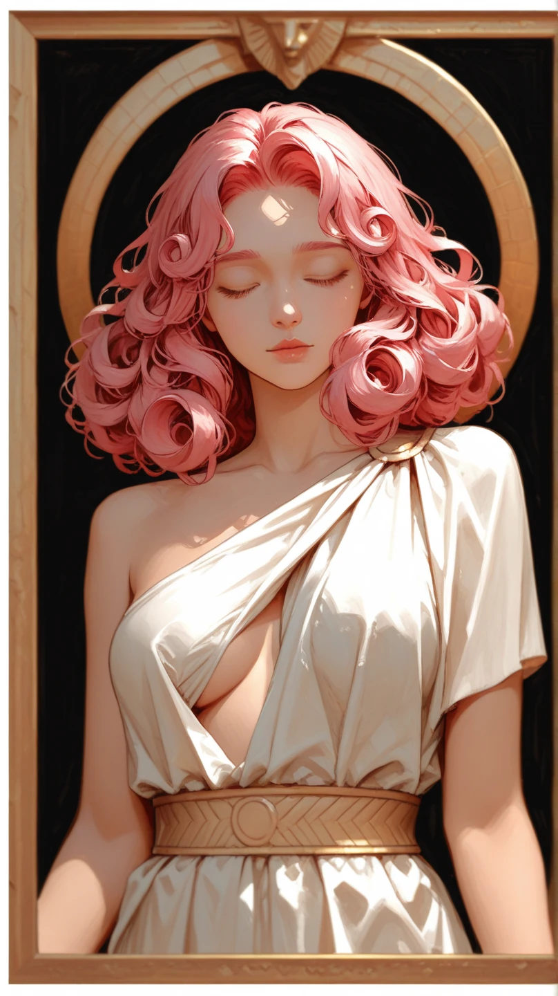 (half body), 1 woman, beautiful girl, Slender legs, big breasts, round hips, naked, elegant, long hair, Wavy Hair,  light pink hair, golden eyes, palace scene, black rose, blue rose,