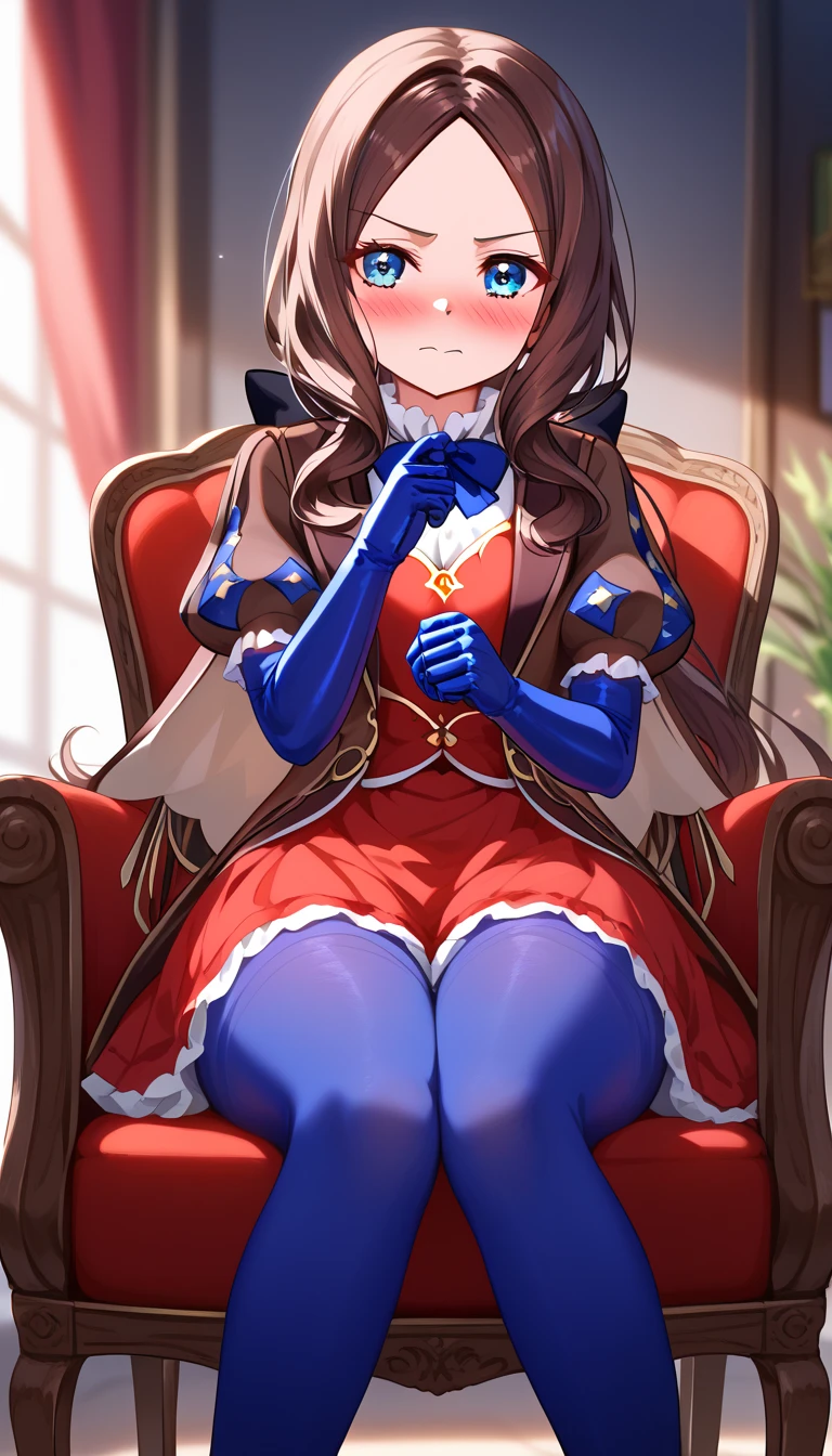 1girl, clorinde \(genshin impact\), genshin impact, genshin impact, living room,lying on a sofa,bondage,gaged,ballgag,rope,hand behind back,masterpiece,very aesthetic,newest,