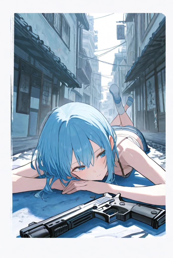 masterpiece, amazing quality, best quality, high resolution, 4K, 8K, UHD, Ukiyoe art styles, by rella, by Yoneyama Mai, by Tsukimaro 1 embarrassed woman at the beach, trendy bikini, in police custody, hands behind back, bondage