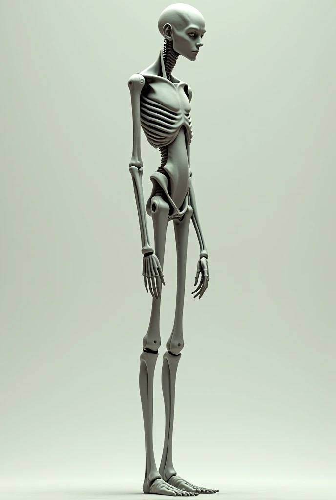 humanoid creature, strange, thin, for eyes, long claws, slender body, crooked mouth, skeletal nose, skeletal body, grayish purple, strange protuberances on shoulders, deformed head