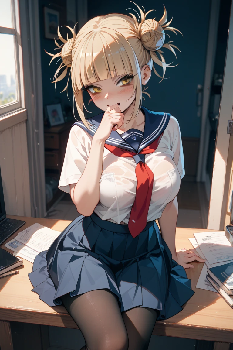 8K,Huge bo(Manga style)))、Blonde、(((Sex with a male student:1.4))),(((Sweaty:1.3))),Covered in semen