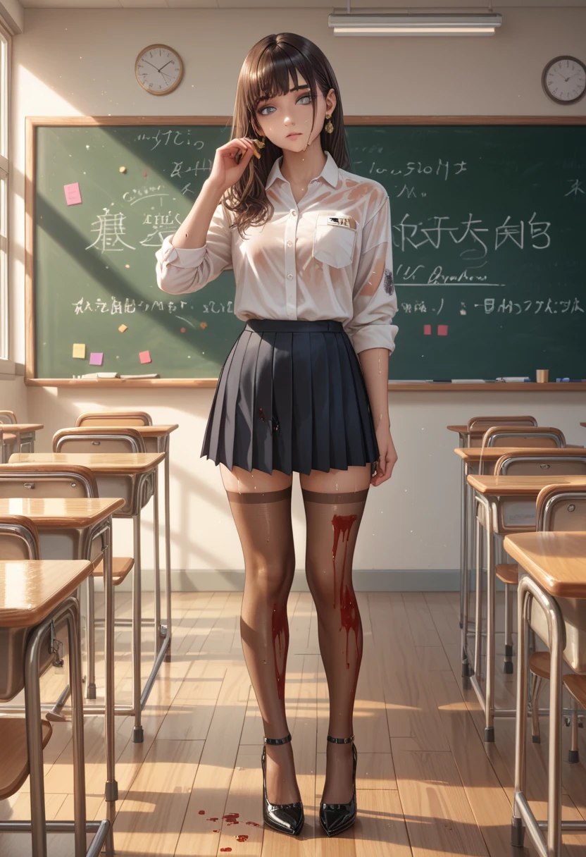 realistic, photo-realistic, award winning masterpiece with incredible details, epic stunning, masterpiece, best quality,
<lora:suspension:1>, <lora:epiNoiseoffset_v2:1>, <lora:Sailor_Mars_hino_rei-01:1> Sailor Mars, purple eyes, black hair,18 years old, bangs, long hair, red nails,red high heels, seductive,
1girl, suspension, rope, (shibari), (nipples), topless, (naked), nude, bdsm, standing, messy hair, floating hair,
classroom, student desk, student chair, night, blackboard, books, windows,
rim lighting, two tone lighting, dimly lit, low key, hdr, beautiful sky, realistic lighting, professional lighting