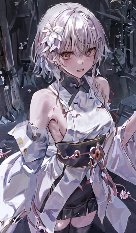 dark fantasy anime illustration of a (mature MILF BIMBO albino skin and short white hair), (FULL BODY) perfect face, wearing tight leather stealth armor, stalking, BIG KNOCKERS CLEAVAGE, lustful smirking smile red blush red cheeks, chain leash, kneeling, shackles, leather black collar slave, ((BLACK background)) hands on glass WITH KNOCKERS on glass, glass window fog water drop, 5 fingers each hand, metal handcuffs, black choker collar, thighhighs, long legs, metal ankle, metal sandals, metal shoulders, standing straight symmetrical against glass