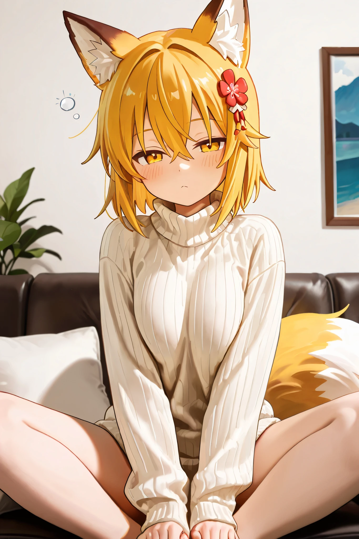 score_9, score_8_up, score_7_up, score_6_up, uncensored, zeta, animal ears, purple eyes, blonde hair, short hair, BREAK (masterpiece:1.2), best quality, high resolution, (detailed eyes:1.3), perfect lighting, (perfect hands, perfect ???????), large breasts, hearts, pleasured, solo, blurry, 1girl, depth_of_field, earrings, blurry_background, breasts, jewelry, bookshelf, indoors, table, mega milk, clothes writing, english text,  sweater, solo, looking_at_viewer, blurry_foreground, long_sleeves, closed_mouth, pantyhose, hand_on_own_cheek, sidelocks, breast_rest, ribbed_sweater