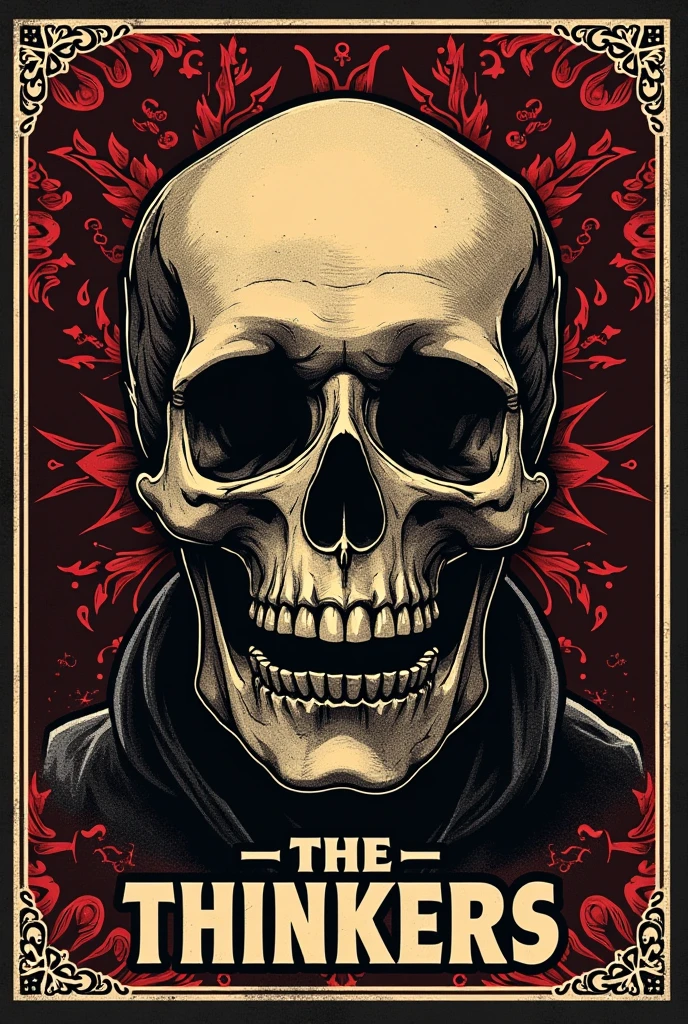 Human skull smoking a cigar. Next to it is a traditional Argentine mate. minimal style. in black and white. T-shirt design style.