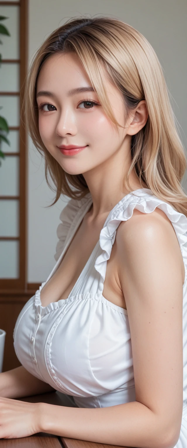 ((Close-up of face facing forward:1.6)、((blondeのショートカット:1.5))、((Narrow your eyes and tilt your head slightly upwards:1.6))、((Naked Women:1.5))、((No underwear:1.5))、((small and flat chest:1.7))、((Short Bob Cut:1.4))、((Apply beautiful makeup:1.5))、(((amount、Small breasts、Round face、White blonde Hair、beautiful girl、blonde、White Background、cute、young、True Face、Shiny Hair、whole body)))、Tabletop, Highest quality, shape, Very detailed, finely, High resolution, 8k wallpaper, Perfect dynamic composition, finelyて美しい目, Deco Out,blonde, Medium Hair, Small breasts, Natural color lip,White Background, 