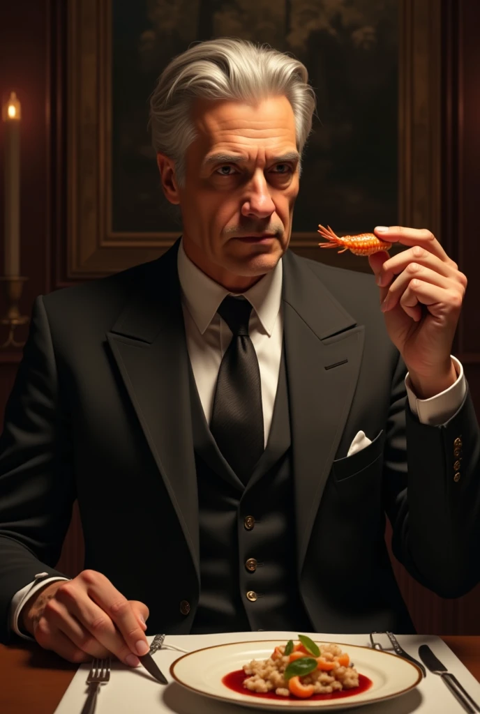 A wizened old British gentleman (cartoon character Colonel Braghard, dressed in a smoking suit), detailed portrait, sitting at a table in a smokers lounge, 1920s dressed upscale waitress, sophisticated interior, ( best quality, 4k, 8k, highres, masterpiece:1.2), ultra-detailed, (realistic, photorealistic, photo-realistic:1.37), oil painting, dramatic lighting, chiaroscuro, rich colors, cigar smoke, oak furniture, elegant decor