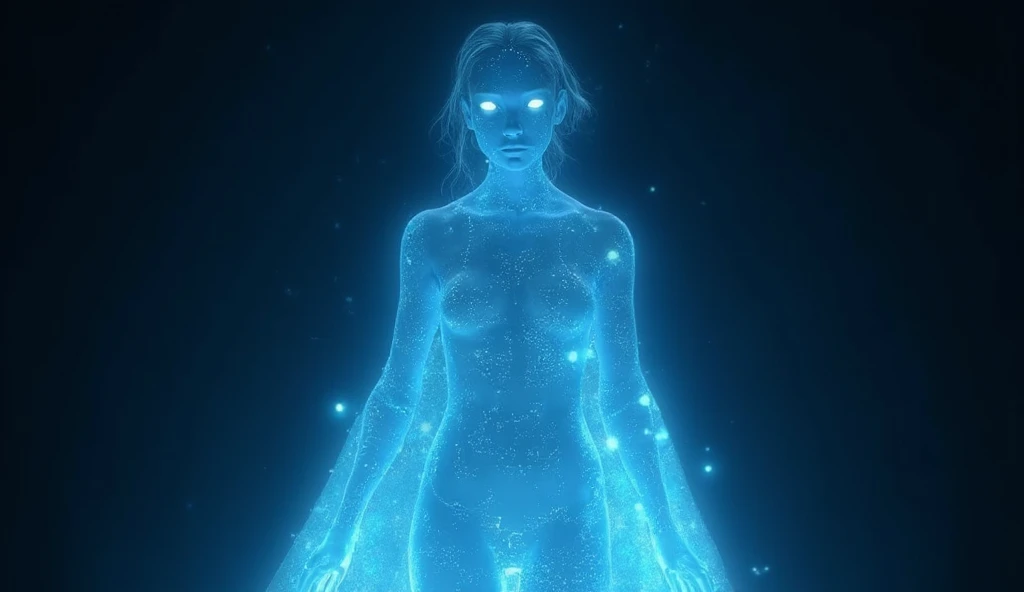 a charming anthropomorphic strong bioluminescent full bodygirl, translucent skin, strong glowing bioluminescent details, ethereal atmospheric lighting, dramatic chiaroscuro lighting, rich color palette, dreamlike fantasy, digital painting, hyperrealistic, 8k, high quality, intricate details, masterpiece, Nicola Samori