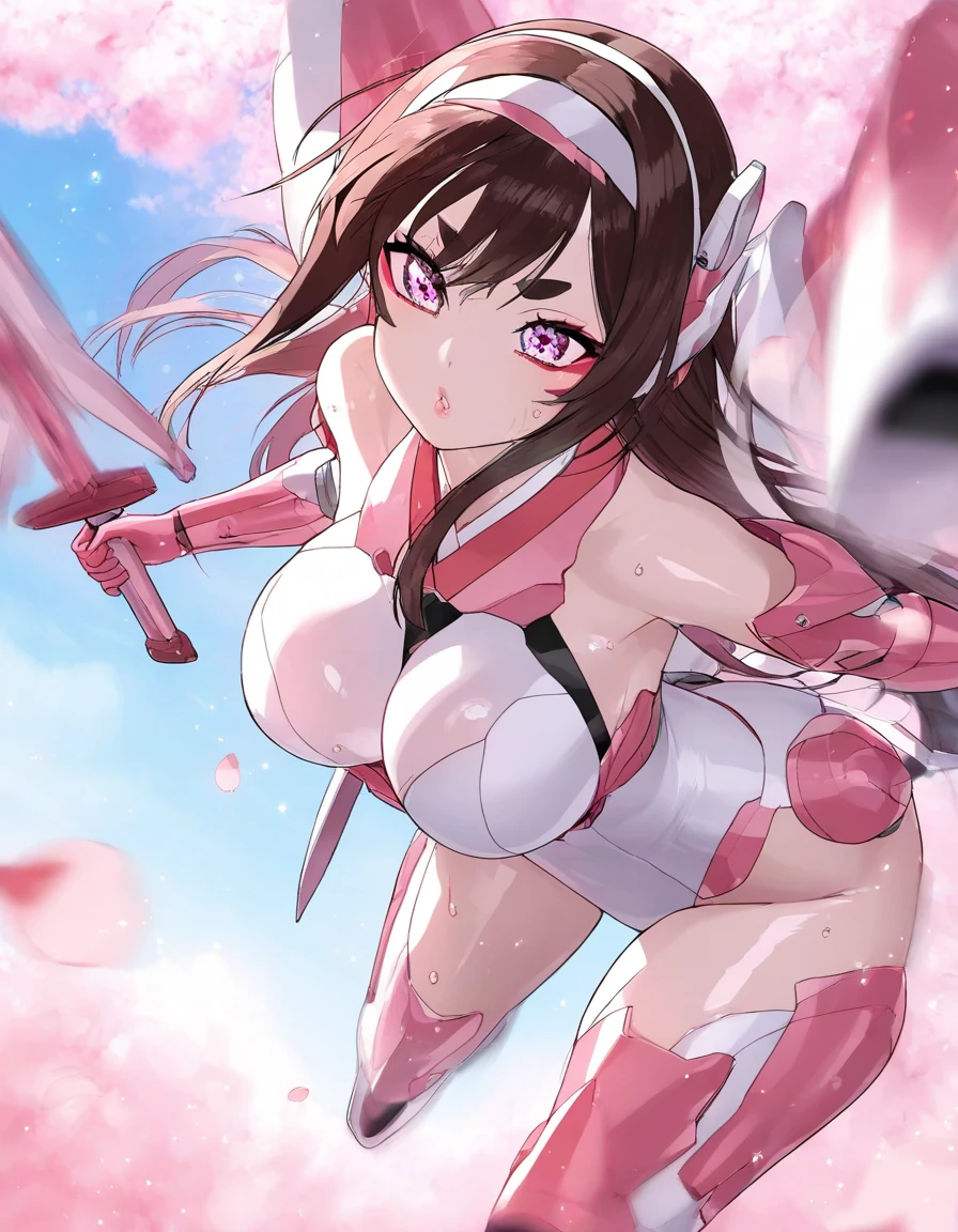 big breasts, hips wide open, light brown hair, (Pink Bud has dark pink flowers in the buds..), silver armor, cute, ((deer girl)), (((sexually suggestive))), pink eyes, ((1 woman)), (((orgasm))), ((sperm meet ovum)),