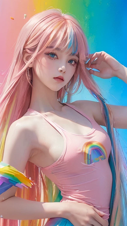 (best quality, masterpiece:1.2),ultra detailed,(photo realistic:1.4),colorful_girl, upper body,<lora:ColorfulGirl_v1:0.7>,