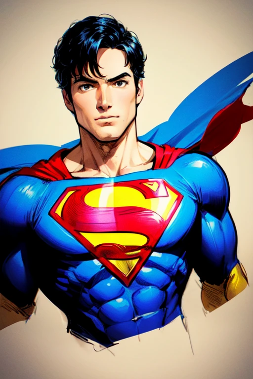 superman flying high in the galaxy