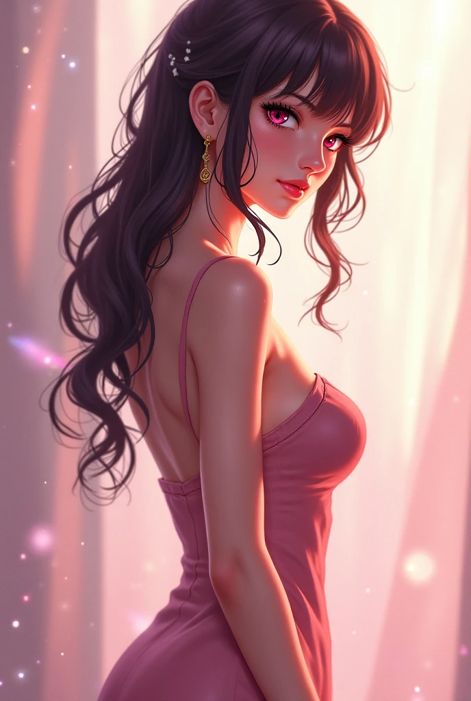 Amazing portrait of a woman who is 30 years old and an adult and a sexy and cute woman who's in love with her black hair braided and very seductive and soft eyes as she's blushing hard with her pink lips parted in a seductive smile showcasing her long neck and collarbone and her medium chest with cleavage with an off shoulder t shirt emphasizing her bare shoulders during night time with soft lighting showcasing her red lips and her beautiful face in detail and close up