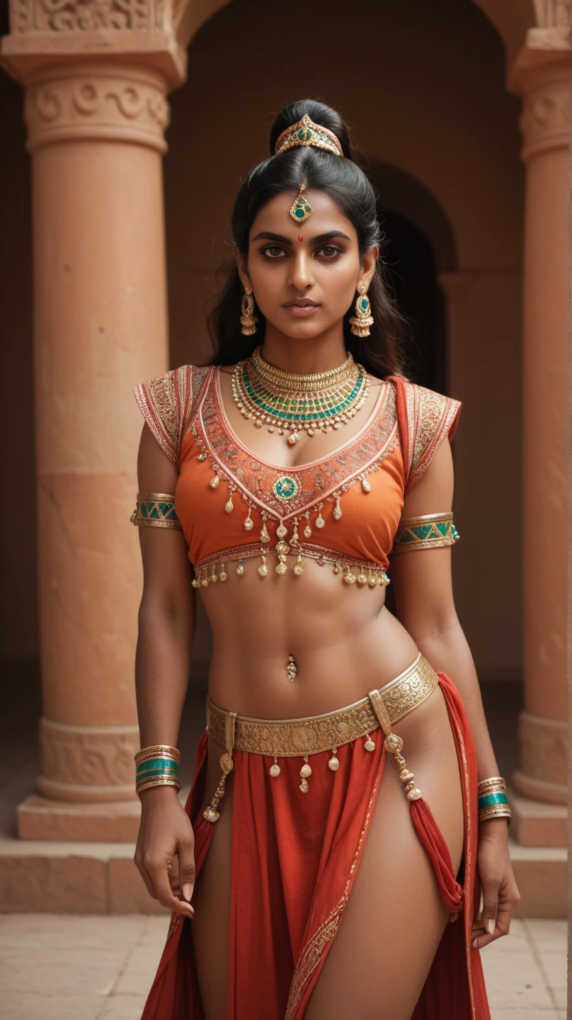 {It vividly depicts the rebellious queen Rani Lakshmibay dressed in traditional 19th-century Indian combat attire, Lead her troops into fierce battles，The moment she was hit in the abdomen by a bullet}, Realistic style, Artistic inspiration by Greg Rutkowski, camera: Medium telephoto, Shot: Wide, Rendering-related information: (hyperrealistic 3 d render:1.16), (rootkowski:1.1), (Intricate details:1.2), (Oil painting:1.3)
