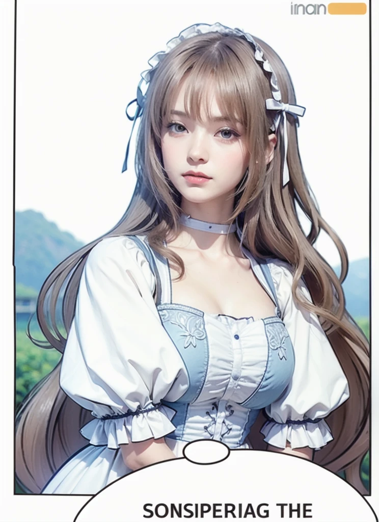 ((best quality, 8K, masterpiece: 1.3)), 1 girl, slender beauty: 1.3, (long hair: 1.2), Floral Skirt, Long legs: 1.1, Super delicate face, beautiful eyes, Double eyelids, outdoor, Octane Rendering, (Magazine:1.35), (Cover Style:1.3)