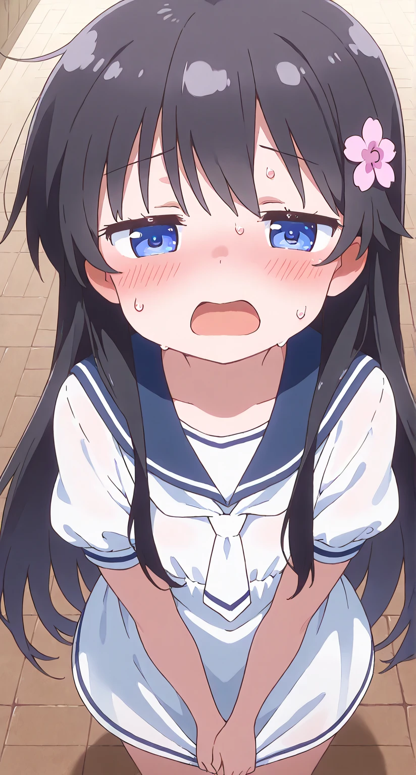 Highly detailed, High Quality, masterpiece, <lora:raidenshogun1:0.9> raidenshogundef, closed mouth, tears, wavy mouth, tearing up, pout, :i, meme, :t, parody, frown, v-shaped eyebrows, crying, sad, crying with eyes open, puffy cheeks <lora:merrytail_aqua_crying_meme_v02-05:0.7>