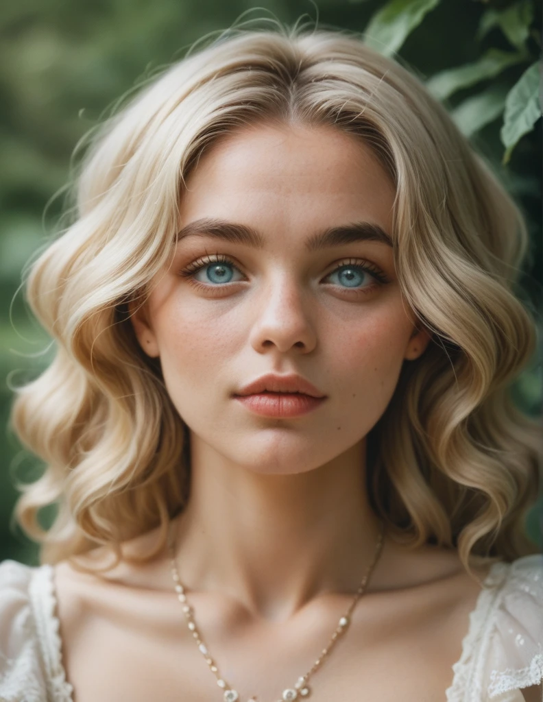 Portrait of 19 year old blonde with beautiful sparkling eyes, natural blonde hair, locks, waves, New York Central Park background, large breasts, stylish sheer top and sheer skirt with colorful floral pattern), (neckline), detailed (texture! , hair! , brightness, color! (imperfect:1.1), very detailed bright eyes, (looking at camera), super image quality, sharp focus, sharp, dof, film grain, (center), Fujifilm XT3, transparent, center of frame, cute face, sharp focus,