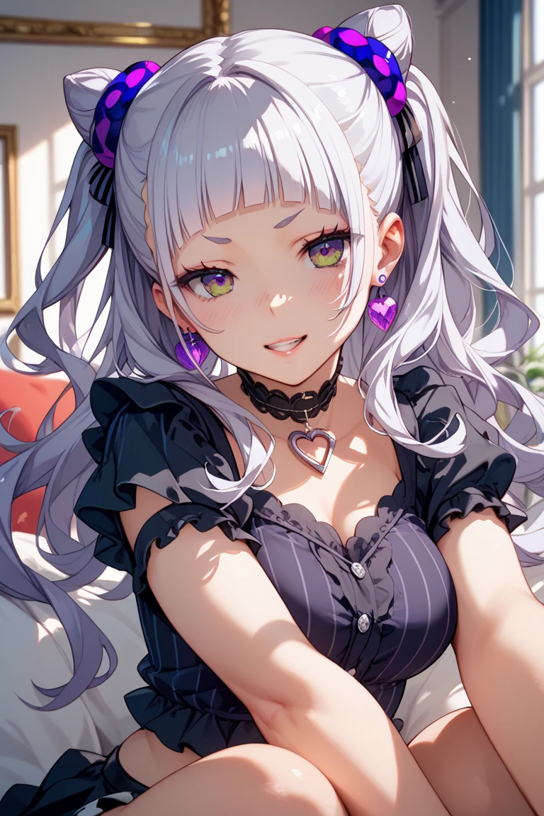 ((Finest quality)),(超A high resolution),(ultra-detailliert),(Meticulous portrayal),((Best CG)),(Finest works of art),Ultra-Precision Art,The art of astounding depiction,Art with precise depiction in every detail:1.5, (1人の女性:1.5),((Sweater with a heart-shaped cutout on the chest:1.5)),cleavage of the breast:1.5,A slight smil:1.3,