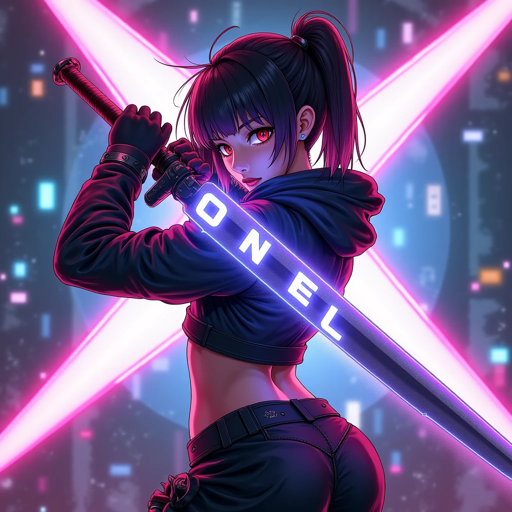 there is a cartoon, where a woman lifts a barbell., Phonk Music Background, Album cover funk, Ultra Phoenix, popular on pixiv, featured on pixiv, pixiv frontpage, trending on pixiv, night club, pixiv, ( ( ( synthwave ) ) ), top rated on pixiv, pixiv style, pixiv trending