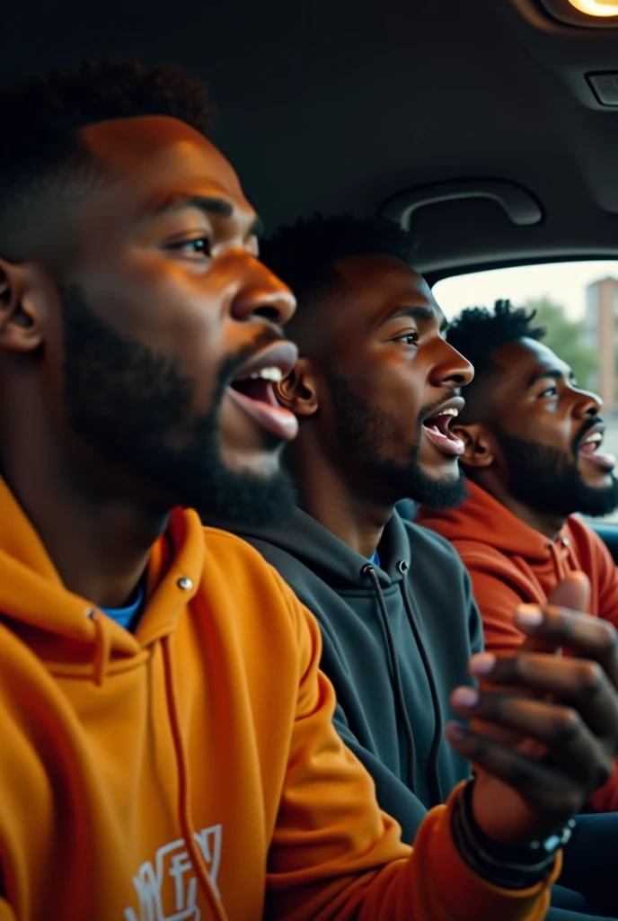 Black people fighting and screaming at each other,while a white man watches them,while the white man is eating popcorn