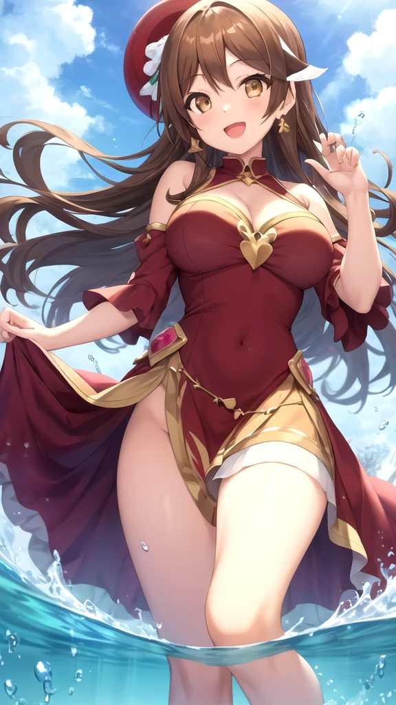 ((Best quality)), ((Masterpiece)), (detailed), perfect facewoman in red and black outfit sitting on a stone, Kushar Kenz, high resolution commission, giantess art, Inspired by Chris from Deltarrune, on her throne, Kuhart Krenz, full resolution, youthful waist, waist, sitting on her throne, [ digital art 4k ]!!, The sun behind her