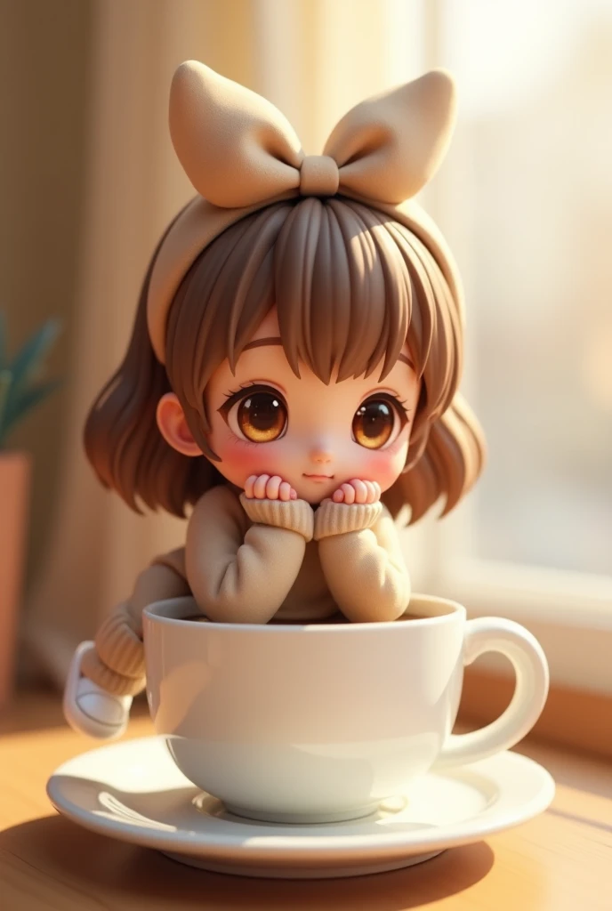 ((best quality,4k,8k,highres,masterpiece:1.2),ultra-detailed,(realistic,photorealistic,photo-realistic:1.37)),adorable Q version five-year-old girl,Ip character, wearing deer antlers, bright and clear eyes, carrying a tea-shaped bag, realistic proportions, post-processing,((orthographic perspective)), super detailed, realistic shading, glossy and delicate, clean background, 3D rendering, cute, 10 expressions，