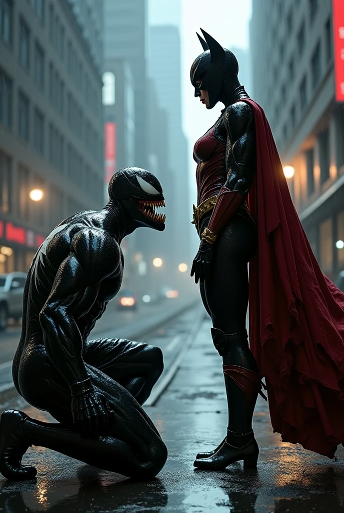 Batwoman punching venom