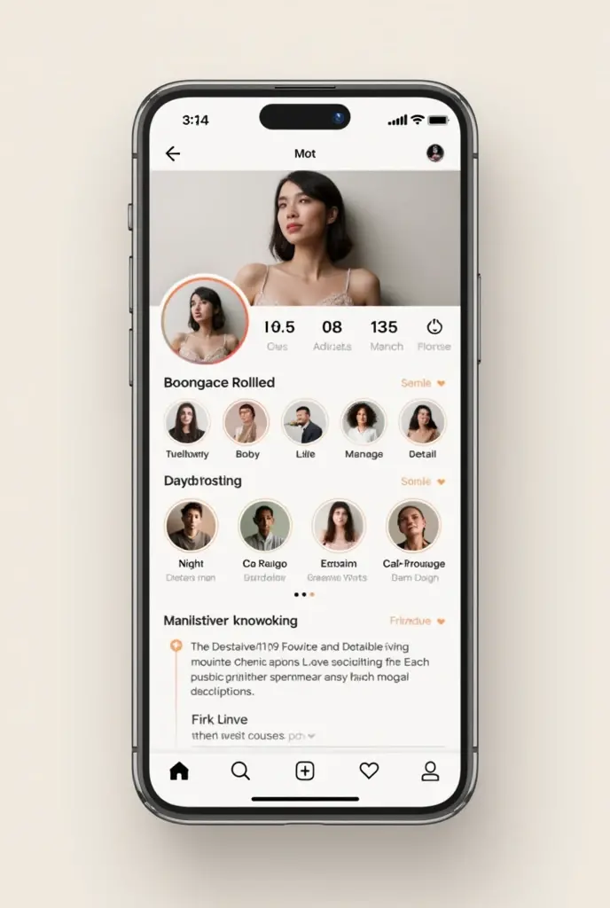 layout of a dating app