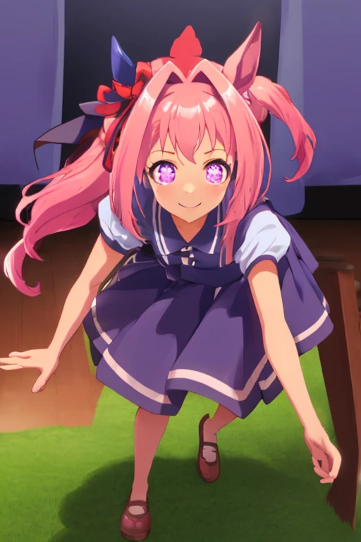 (super fine illustration:1.2),(Masterpiece, 8k), (Best Quality, high quality:1.4), perfect anatomy, hyper detailed, ultra detailed,Masterpiece background,beautiful fondo detallado, v8k wallpaper,perfect design,award-winning art,atmospheric,


BREAK,   1 beautiful girl, Alone,(beautiful:1.5),(Chibi:0.8), (kawaii:1.5),(:0.5), BREAK, (girl, beautiful, happy, face, medium breasts:1.2),(pink hair,short tousled twin tails,fictional,gold eyes:1.2),glowing skin,clear skin, chest neckline,beautiful , glowing skin,clear skin, beautiful skin,( a smile:1.5),(Best Quality face),(Premium bright eyes.),(the best smile,:d:1.45),

BREAK, (white and black theme:1.4), (fusion of (sleeveless white high neck and collared [crop top]) and (black puff sleeves):1.4), (white tops and black short sleeves:1.2), (wearing a White half apron over a black skirt:1.4), (waist girdle:1.3), (White half apron), ((white maid head-band with ruffles on head, white wing on head):1.3), (white thigh high stockings:1.4), ((white arm warmers, long white glove):1.3), (black high heels:1.2),
BREAK (light blue theme:1.2), (light blue lines on the skirt:1.3), (light blue ribbon bow at neck:1.3), standing, Field, lake, trees, dESCANSO al aire libre,wakame,wakame,wakame,(seeking out,front behind:1.5) 

(climbing stairs:1.5),


BREAK,(blurred background:1.3),(absurd, high resolution, Super detailed art),cell shading,Light color,  optical effect, beautiful pictures, bright glow, mystical atmosphere,(Close-up of girl:1.1), Mystical light particles effect.,manga influence, clean line drawings, 