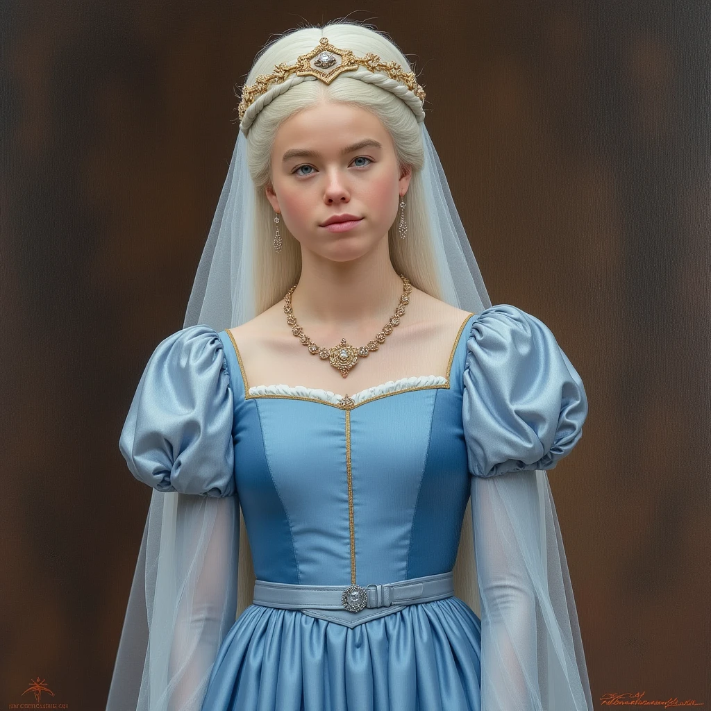England, 1339. A young ((((27-year-old)) Elizabeth Clerk)), thin, pale, beautiful, playing checkers, ((intelligent expression)). ((((clothings from the 1300s, gown)))), ((blond curly hairstyle of the 1300s))