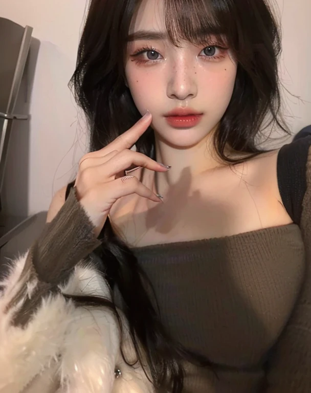 （（nighttime scene，逼真光线，best qualtiy，8K，tmasterpiece：1.3）），2girll，Beautiful woman with plump body：1.4，（brown  hair，mediuml breasts big：7.9），Off-the-shoulder cut top：5.8，sofe，Super detailed face，Detailed eyes，double eyelid sexy girl, hot, Huge breasts, kiss breasts, sex,