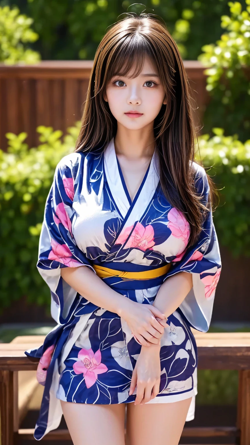 (8K, 超A high resolution, Best Quality, masutepiece:1.2),(sixteen years old:1.2)、(a smile、cute little)、(Eye)、8K、RAW portrait of japanese girl、Photorealsitic、超A high resolution、top-quality、 (Relatively large breasts, cleavage:1.2),(Yukata and no bra :1.3)、(From below:1.2)、sit a chair、Cross your arms、(Panchira:1.2)、(upscale cafe:1.4) BREAK (Natural Skin Texture、Detailed skin、Hyper-Realism、ultra sharpness)、intricate detailes、depth of fields、Dim lighting、Korean Idol、Nogizaka Idol、hposing Gravure Idol、actress、Fashion Model Pose、tall