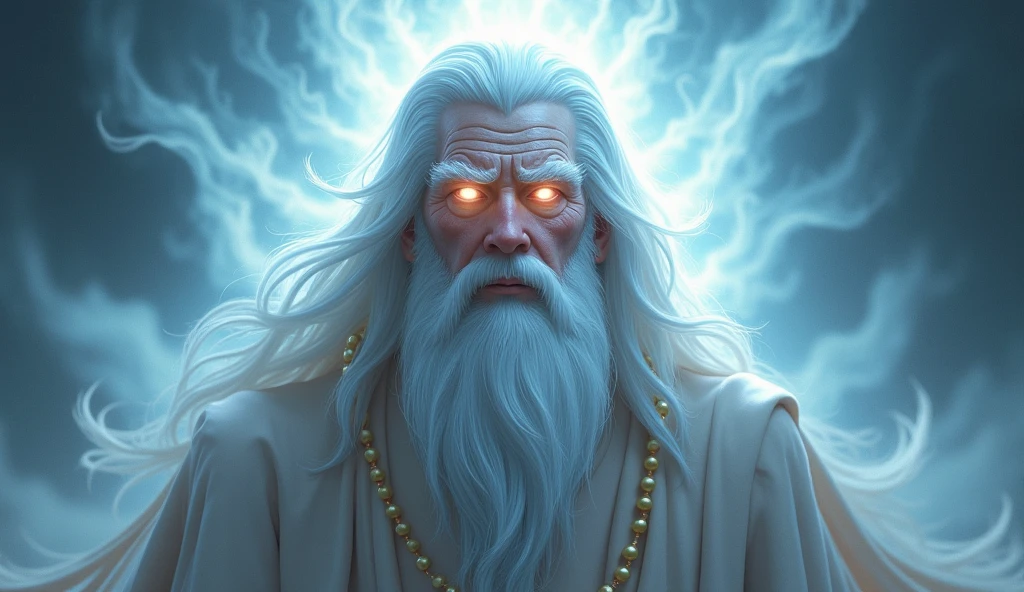 And his head and hair were white as white wool, as snow, and his eyes, as a flame of fire;

Revelation 1:14