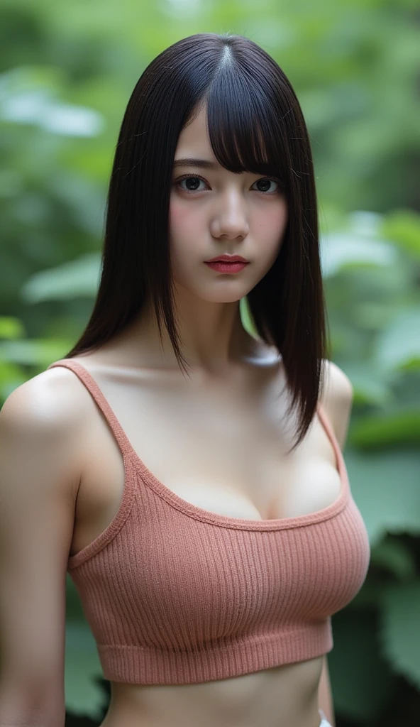 Asian woman in a white bra top posing in a forest, gorgeous chinese model, Beautiful Asian girl, 8K Artgerm Bokeh, Foto retrato suave 8 k, corpo e rosto bonitos e detalhados, Realistic. Cheng Yi, linda mulher coreana jovem, Mulher sul-coreana bonita, Deusa japonesa, Beautiful Asian woman, japanese model