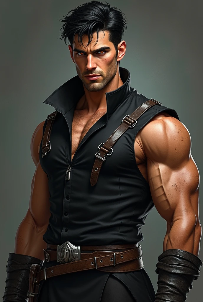 "Arte completa, alta qualidade, ultra detalhado em 4k, 8k, [Alan Ritchson Christopher Reeve], (((musculoso))),  sem barba, Justiceiro Marvel comics, alta resolução, Cartaz de cinema, sozinho, homem alto forte, Wide neck, tall trapezoids, Homem grande, cabelos curtos, cauvo,  cara corajosa, Querer, Homem grande, alto, camiseta preta, black leather pants, cinto militar, Armado com pistola, fuzil, with a hunting knife,  fundo simples