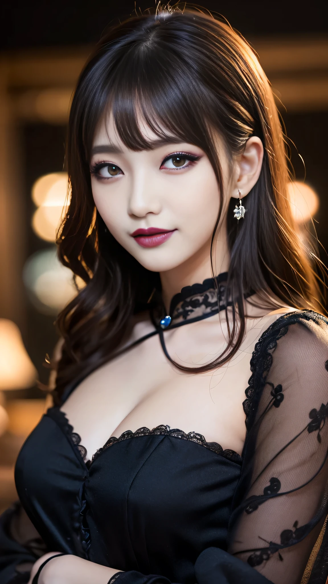 front、smile、China dress、long hair、soft face、black hair、8K resolution、surreal、super fine、 （（highest resolution、8K、masterpiece：1.3））、super fineな顔、super fineな唇、fine eyes、double eyelid、underwear:1.1、front:1.0、whole body:1.2、cute