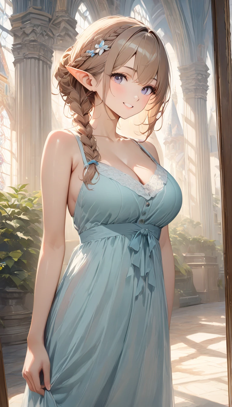 masterpiece:1.4,best-quality,Super Detail,Very Delicate and Beautiful, ((( formal dress ))), very gigantic breasts, slender, beautiful my wife