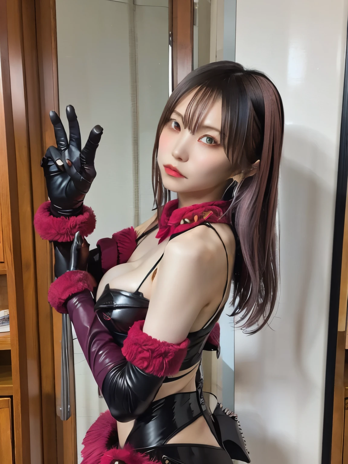 8K, top-quality, masterpiece:1,2), (reallistic, Photorealsitic :1.37), Super Detail, One girl,), (Highly detailed), (beautifully detailed eyes), (of the highest quality), , (masterpiece), (Detailed face),20yr old, cowboy body, Spider-Man suit:1.5 ,hospital, star night, black hair, very short hair, scared face, medium breasts,