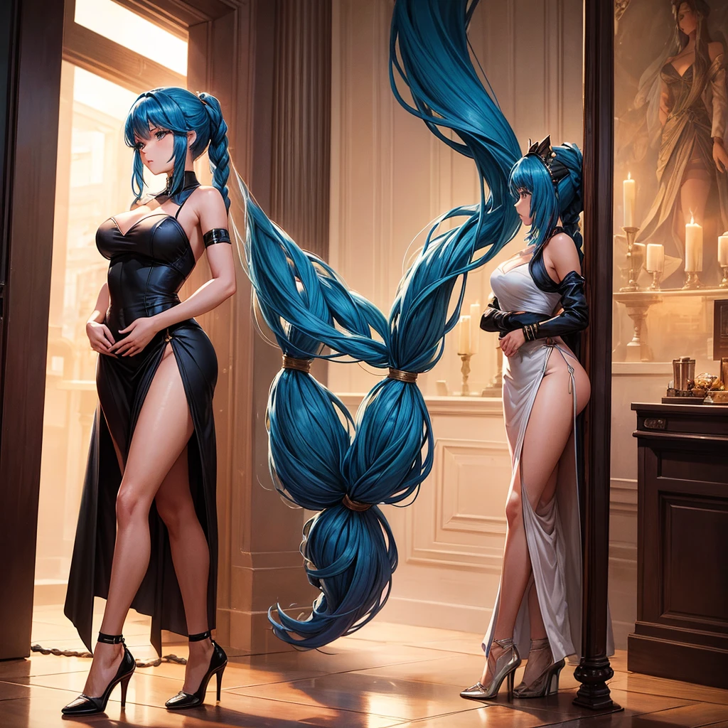 Anime - style illustration of two women kissing in a café, Japan goddess,Beautiful and moving,two women in dresses standing next to each other in front of a tv, pov, two girls, annoying sister vibes, lesbians, cute girls, gen z, looking this way, pov shot, two models in the frame, sisters, hd, they are very serious, lesbian, multiple, 2 sisters look into the mirror, serious faces, photo shoot, kissing each other in mouth, tongue, saliva, smirking lustful smile, girlfriends kiss, love, steam