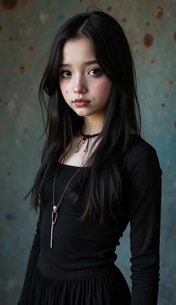 10 year old CHILD girl, with long black hair in a tunnel, long shiny black hair, swirling black hair, flowing black hair, endless black hair, black silky hair, lush black hair, woman with long black hair, lush black hair disheveled, long flowing black hair, woman has long dark hair, long dark hair, detailed long black hair, black hair