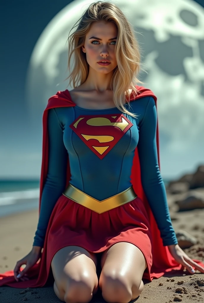 A photo of supergirl, under bust, white tube top, skirt, maximalist, blonde, (nsfw:0.8), epic scene, (((relaxed))),(((Ultra-HD-quality-details, ideal))), hair flowing, wind blowing,(levitating:1.2), super hero pose, floating in mid-air, floating, (sharp:1.2), (detailed:1.2), (HD:1.2), (HDR-10:1.2), (8K:1.2), (best-quality:1.2), (best-resolution:1.2), maximalist, (masterpiece:1.2), <lora:add_detail:1>